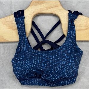 Lululemon Energy Bra Exhale Samba Snake Kayak Blue Hero Blue Size 6